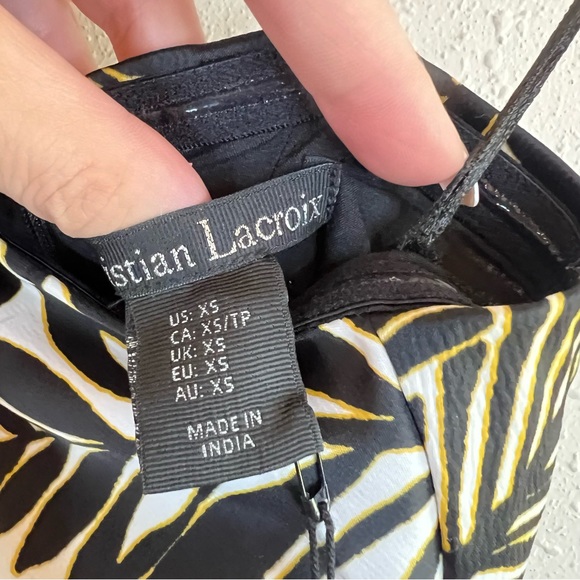 Christian Lacroix Botanical Print Keyhole Satin Mini Cocktail Dress Sz XS NWT - Picture 12 of 16